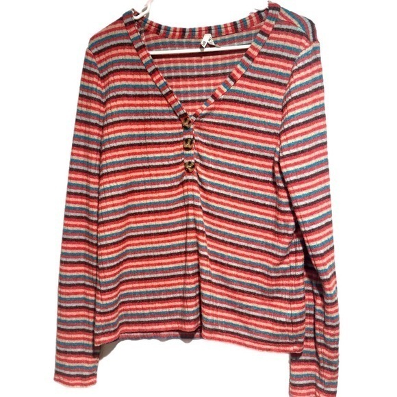 Mudd Colorful Stripped Long Sleeve - Picture 1 of 4